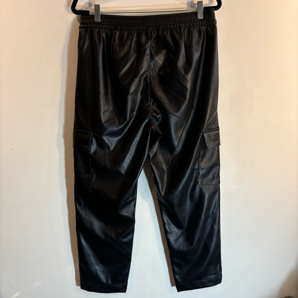 GAP Sz M Easy Pant Faux Leather Straight Leg Cargo Style Elastic Waist NEW - Picture 8 of 13
